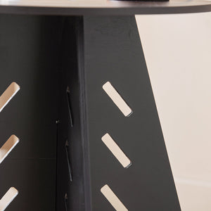 Tavolino Basso Da Salotto Tavolino Laterale Tavolino Da Soggiorno Nero Φ46.5x54.5cm HFBT01-SCH