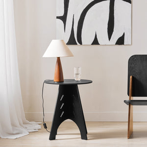 Tavolino Basso Da Salotto Tavolino Laterale Tavolino Da Soggiorno Nero Φ46.5x54.5cm HFBT01-SCH