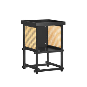 HFBT03-SCH - Tavolino da caffè, comodino, comodino, tavolino da balcone, tavolino da divano, colore nero, 40 x 60 x 40 cm