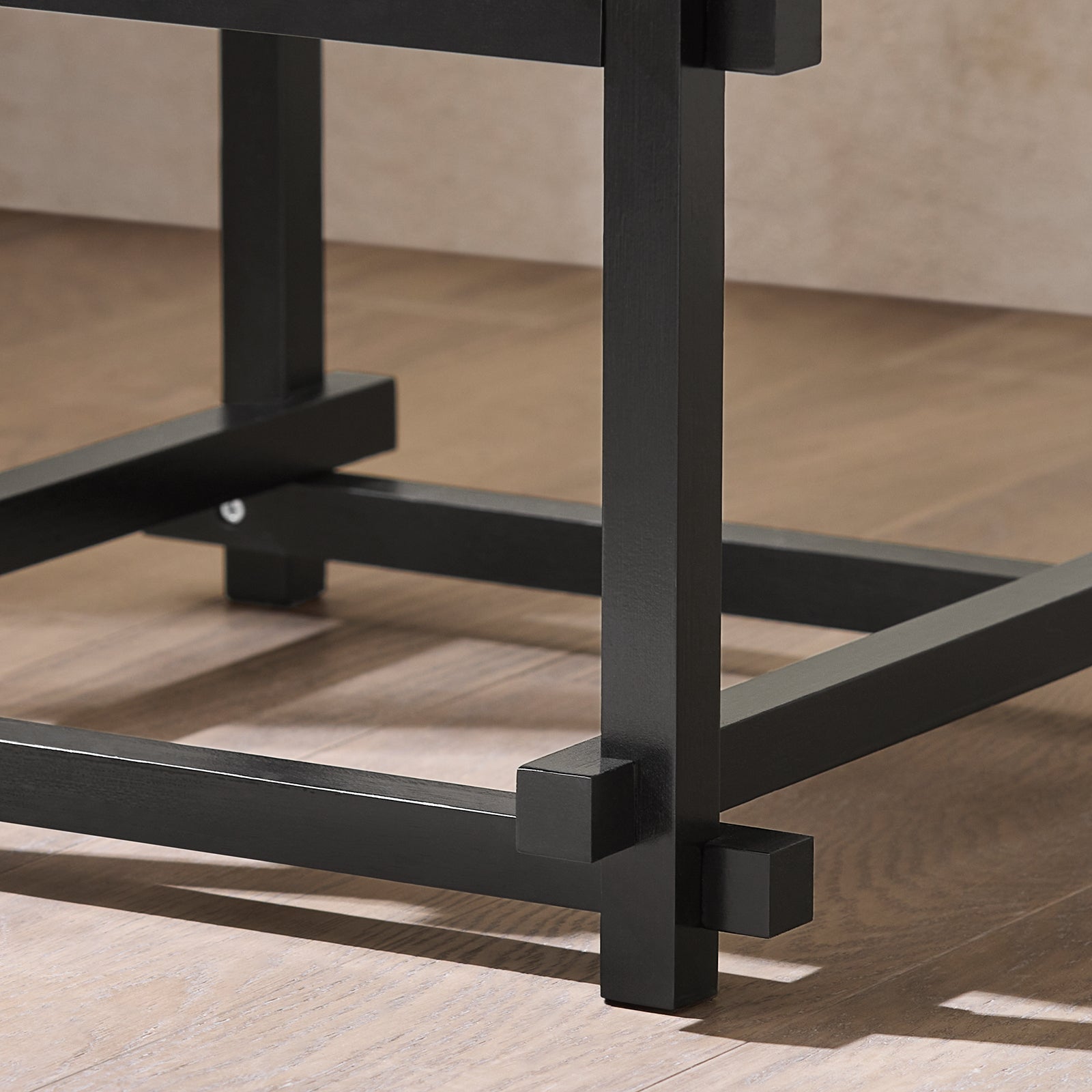 HFBT03-SCH - Tavolino da caffè, comodino, comodino, tavolino da balcone, tavolino da divano, colore nero, 40 x 60 x 40 cm