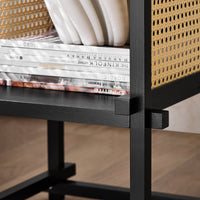 HFBT03-SCH - Tavolino da caffè, comodino, comodino, tavolino da balcone, tavolino da divano, colore nero, 40 x 60 x 40 cm