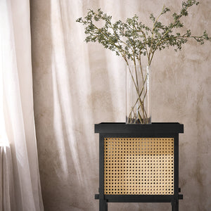 HFBT03-SCH - Tavolino da caffè, comodino, comodino, tavolino da balcone, tavolino da divano, colore nero, 40 x 60 x 40 cm