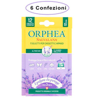 Orphea salvalana foglietti per cassetti e armadi profumo lavanda 6 confezioni da 12 foglietti