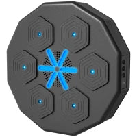 Macchina da Boxe Musicale a Parete, con Connessione Bluetooth e Luci Blu, 40x40 cm, Nero