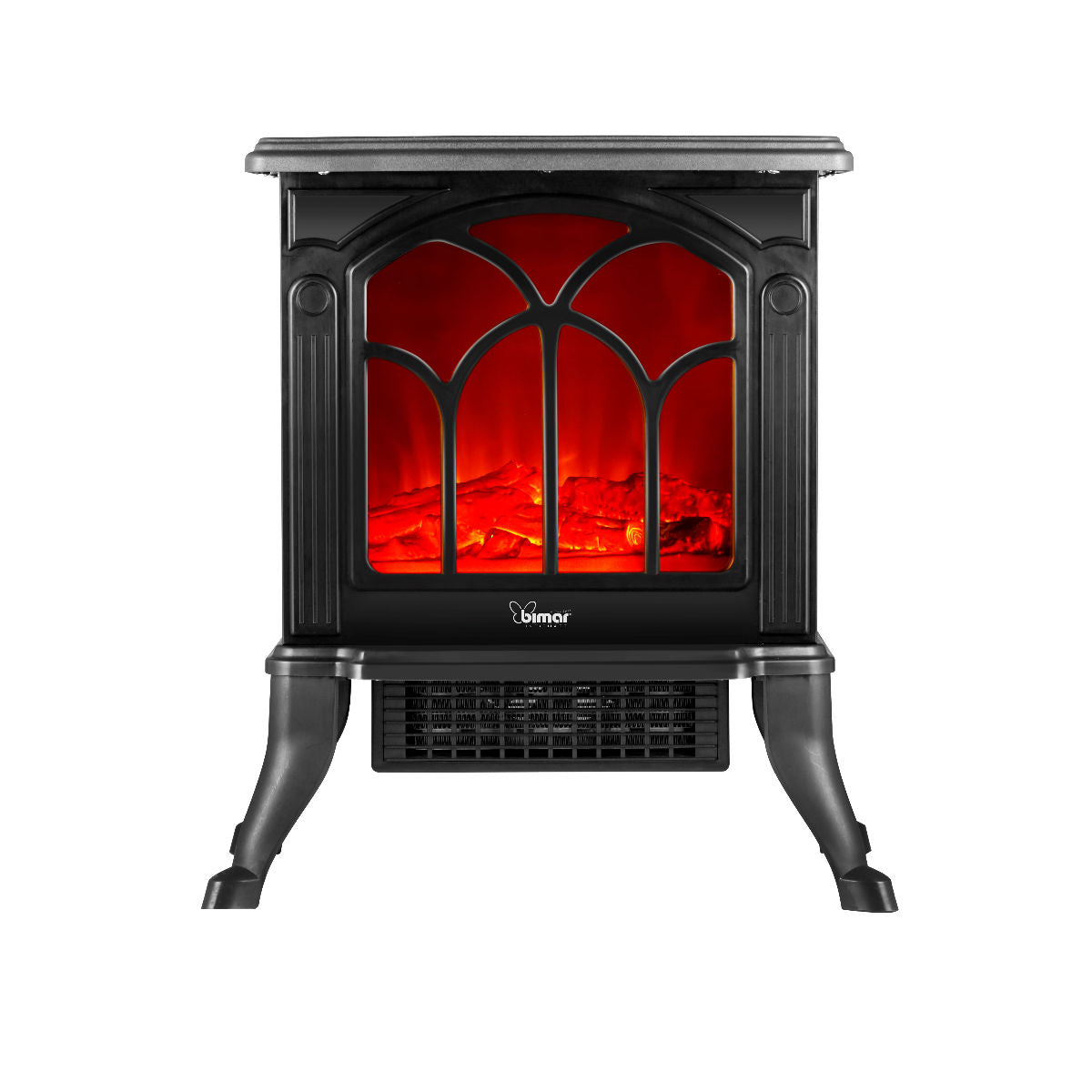 Bimar Caminetto Elettrico HFP02 Pavimento Effetto Fiamma 3 Lati Resistenza Ceramica Termostato Timer