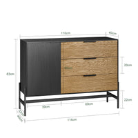 Credenza decorativa Consolle laterale stretta Nero 114x40x83cm HFSB02-SCH