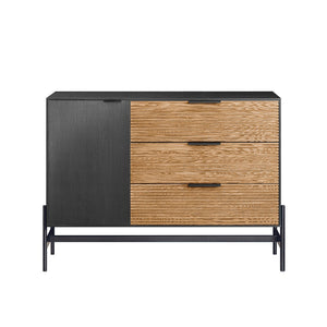Credenza decorativa Consolle laterale stretta Nero 114x40x83cm HFSB02-SCH