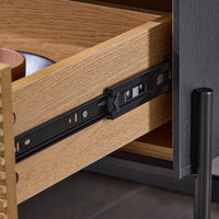 Credenza decorativa Consolle laterale stretta Nero 114x40x83cm HFSB02-SCH