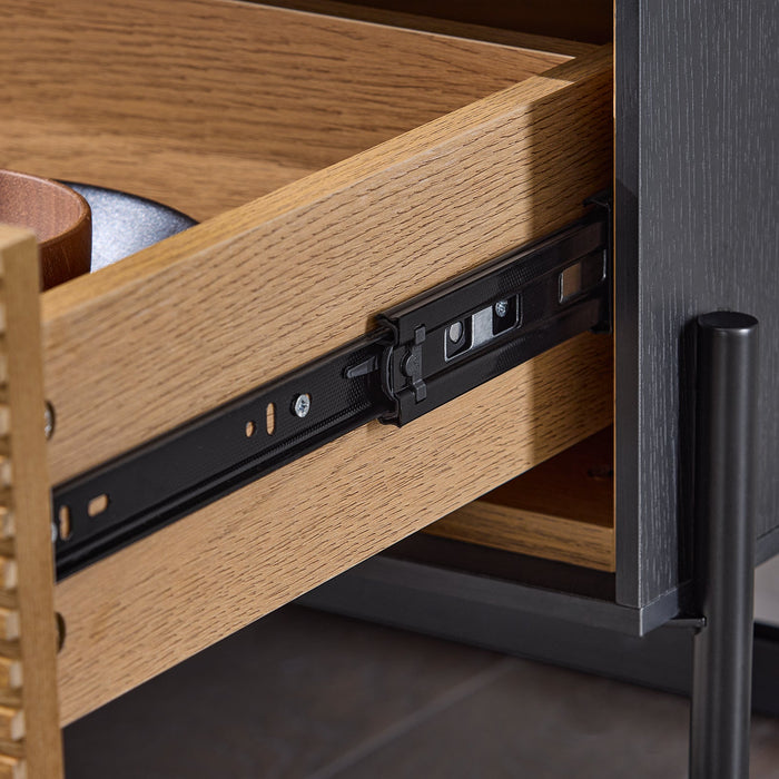 Credenza decorativa Consolle laterale stretta Nero 114x40x83cm HFSB02-SCH