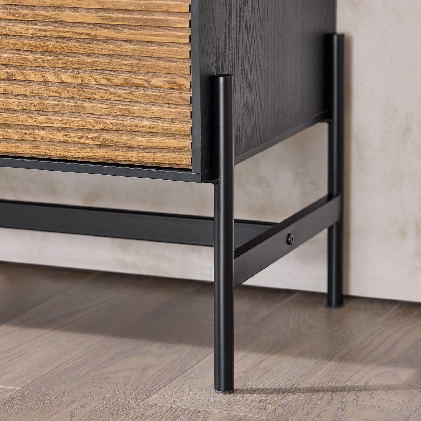 Credenza decorativa Consolle laterale stretta Nero 114x40x83cm HFSB02-SCH