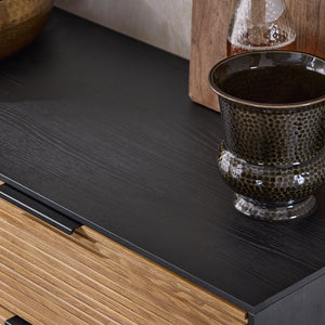 Credenza decorativa Consolle laterale stretta Nero 114x40x83cm HFSB02-SCH