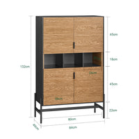 Credenza decorativa Consolle laterale stretta Nero 84x40x132cm HFSB03-SCH