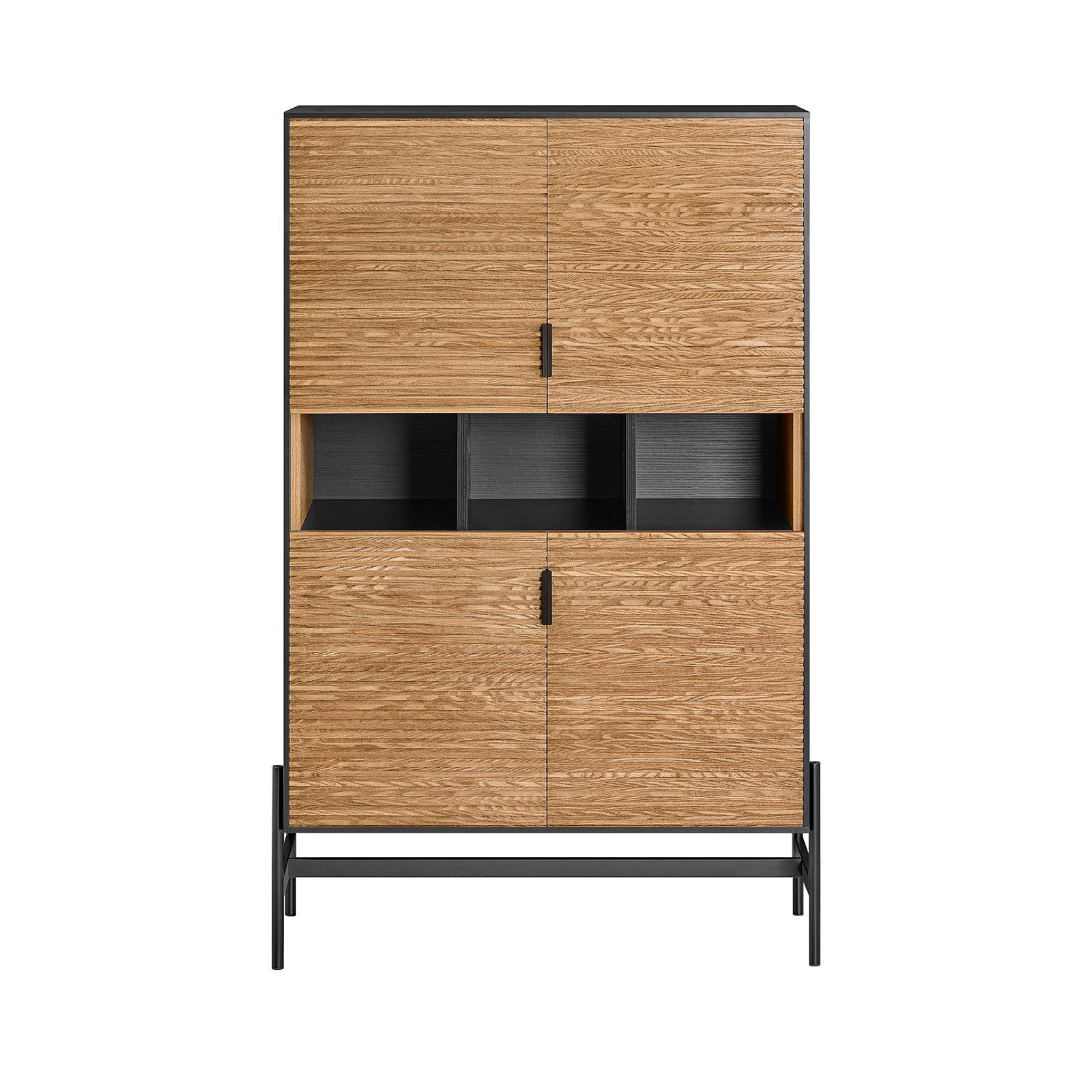 Credenza decorativa Consolle laterale stretta Nero 84x40x132cm HFSB03-SCH