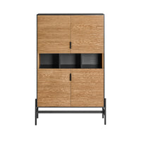 Credenza decorativa Consolle laterale stretta Nero 84x40x132cm HFSB03-SCH