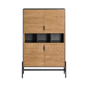 Credenza decorativa Consolle laterale stretta Nero 84x40x132cm HFSB03-SCH