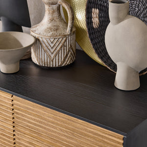 Credenza decorativa Consolle laterale stretta Nero 84x40x132cm HFSB03-SCH