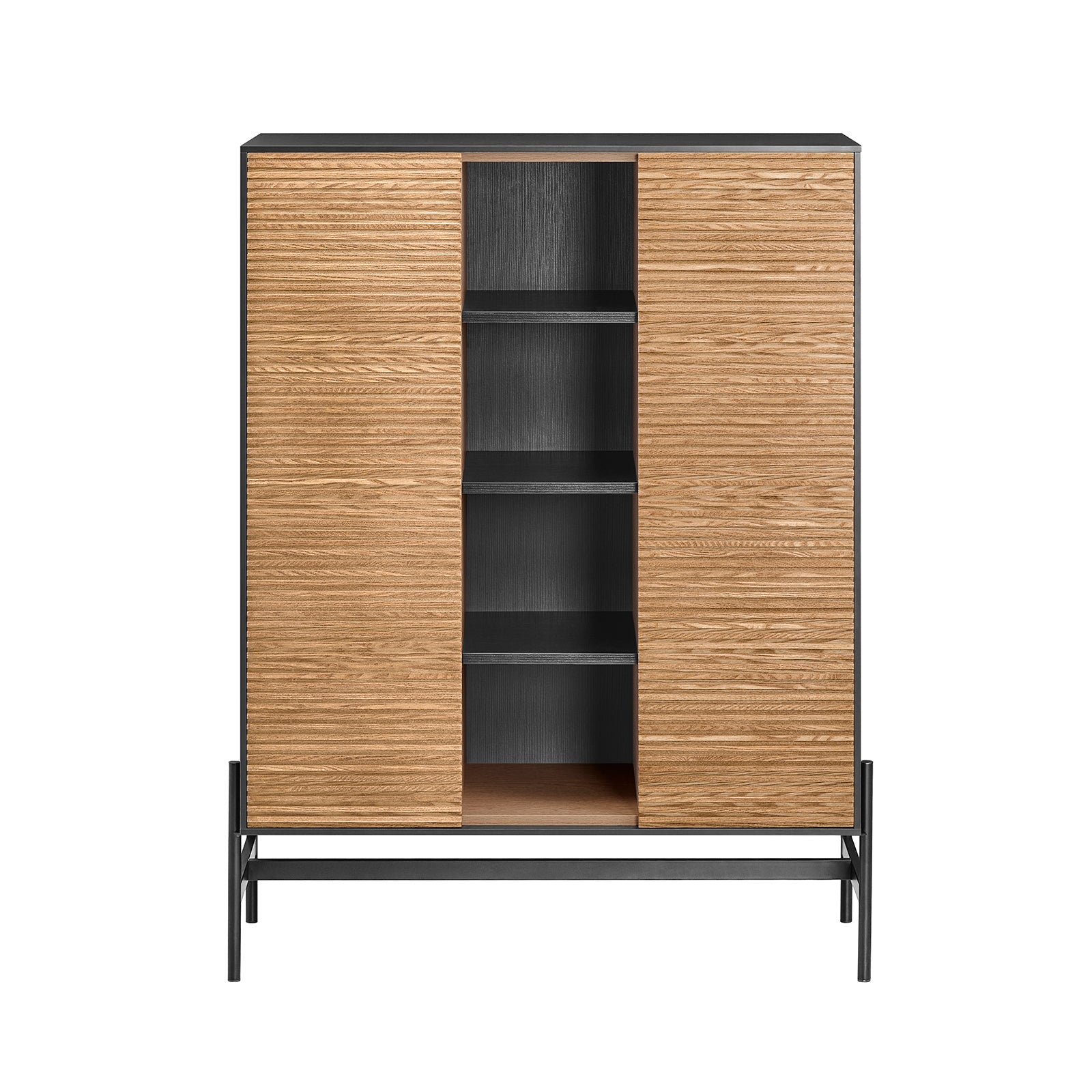 Credenza decorativa Consolle laterale stretta Nero 92x40x119cm HFSB04-SCH