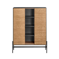 Credenza decorativa Consolle laterale stretta Nero 92x40x119cm HFSB04-SCH