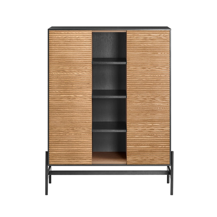 Credenza decorativa Consolle laterale stretta Nero 92x40x119cm HFSB04-SCH