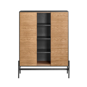 Credenza decorativa Consolle laterale stretta Nero 92x40x119cm HFSB04-SCH