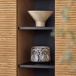 Credenza decorativa Consolle laterale stretta Nero 92x40x119cm HFSB04-SCH