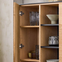 Credenza decorativa Consolle laterale stretta Nero 92x40x119cm HFSB04-SCH