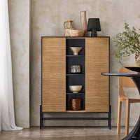 Credenza decorativa Consolle laterale stretta Nero 92x40x119cm HFSB04-SCH