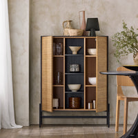 Credenza decorativa Consolle laterale stretta Nero 92x40x119cm HFSB04-SCH