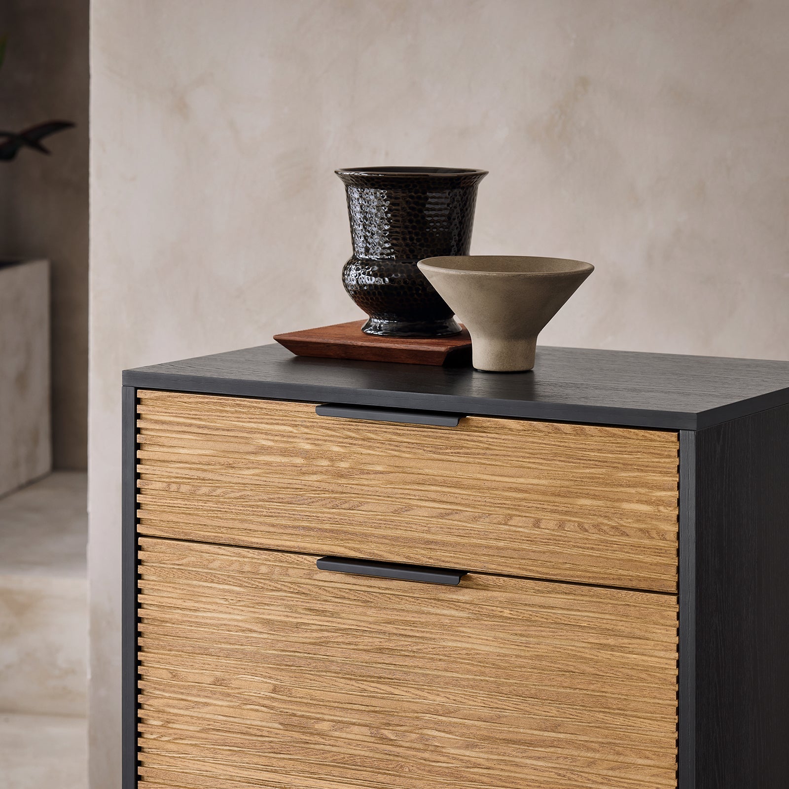 SoBuy Scarpiera da ingresso Cassettiera con 1 cassetto e 2 ribalte per ingresso, corridoio e soggiorno Nero 64x40x115 cm HFSR03-SCH