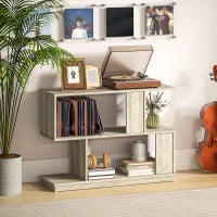 Tavolino da Caffè Moderno a S con 3 Ripiani per Soggiorno e Salotto, 90x30x61 cm, Legno