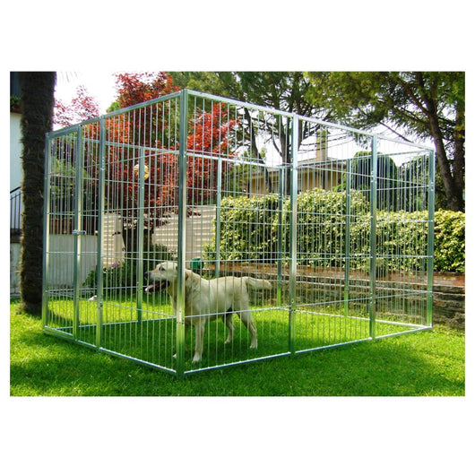 Recinto per cani da 3x2 metri perimetrale in rete modulare con zincatura a caldo