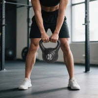 Kettlebell 10kg per Sport e Fitness con Base Piatta e Impugnatura, Kettlebell Pesi per Allenamento Home Gym Casa e Palestra, 25x19x28 cm, Nero