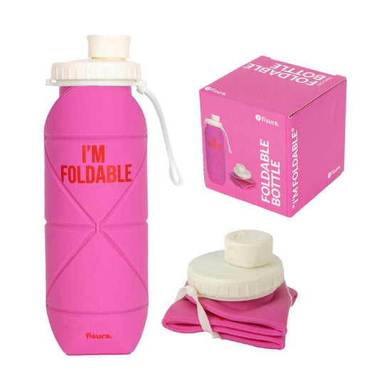 Bottiglia pieghevole con scritta "I'm foldable"
