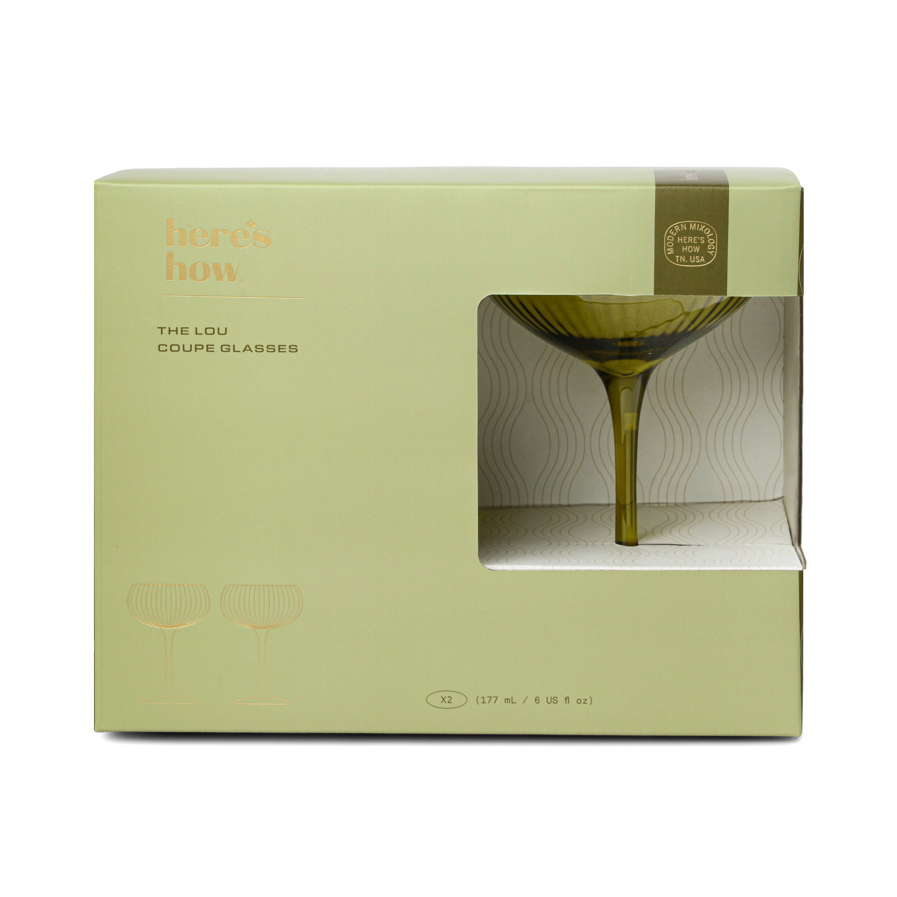 The Lou -  Bicchiere Coupe - Set Da 2 Colore Oliva