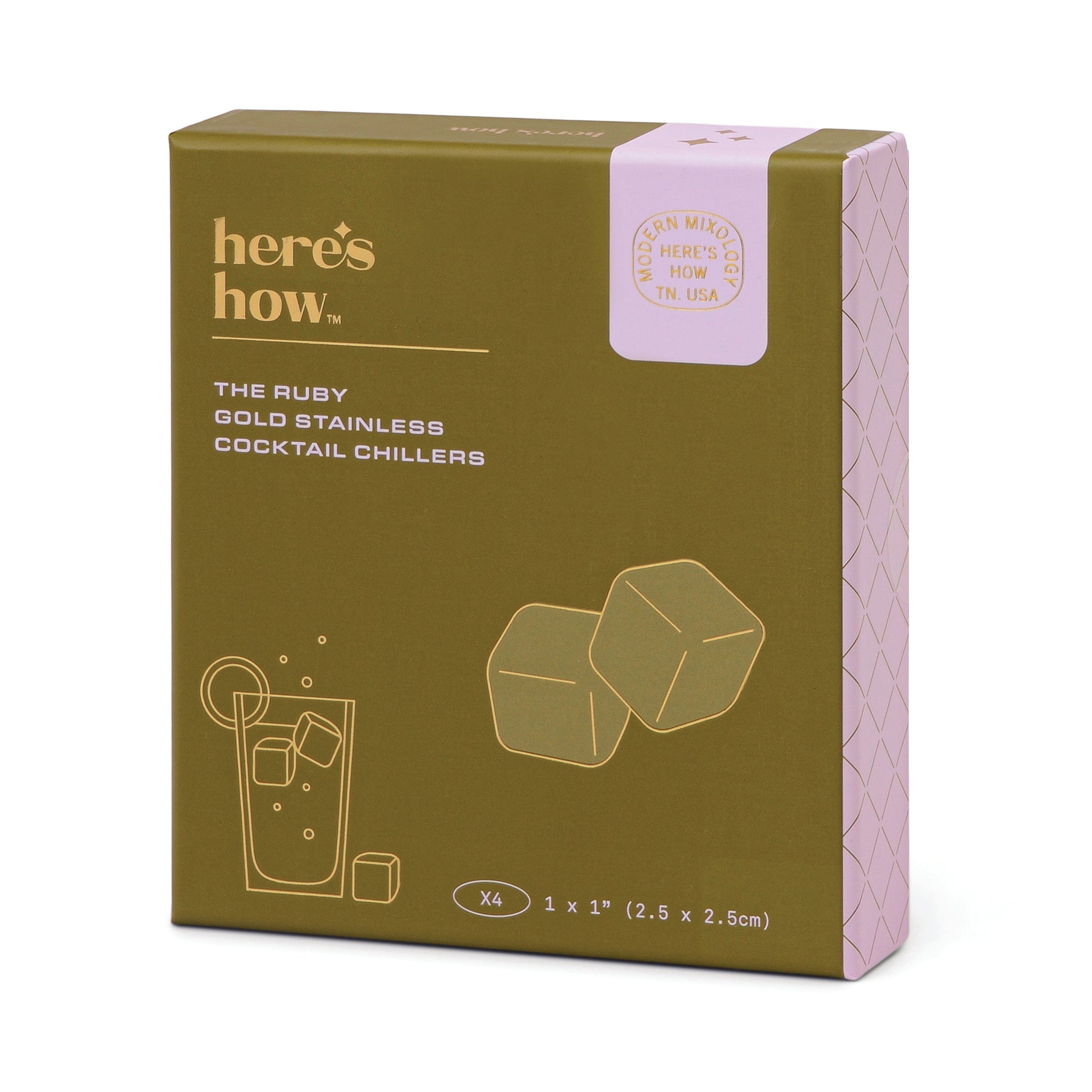 Set da 4 Raffreddatori per Cocktail - The Ruby in Oro