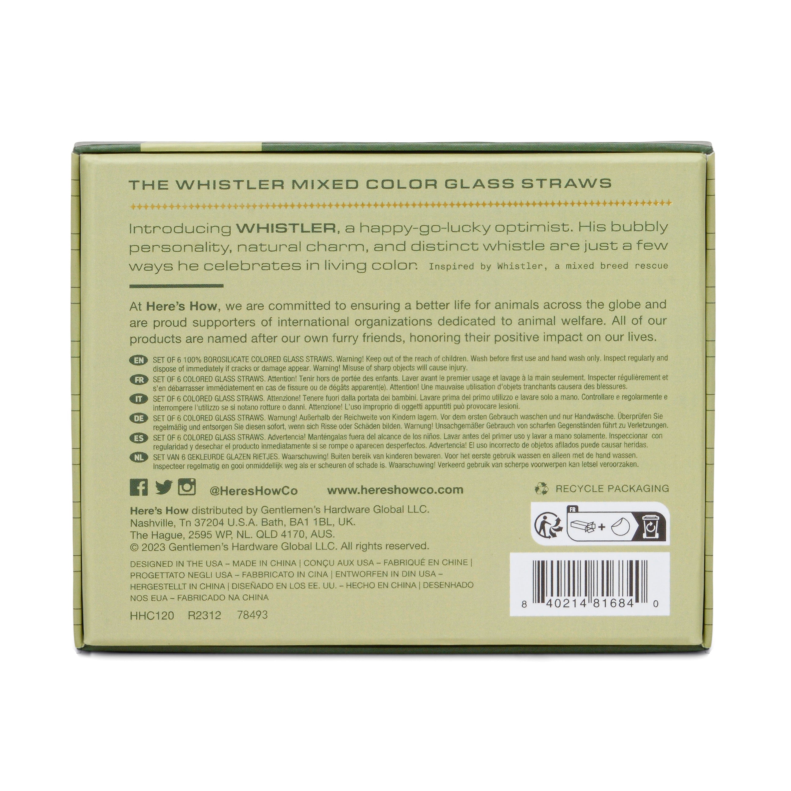 Cannucce di Vetro Colorate Whistler - Set da 6