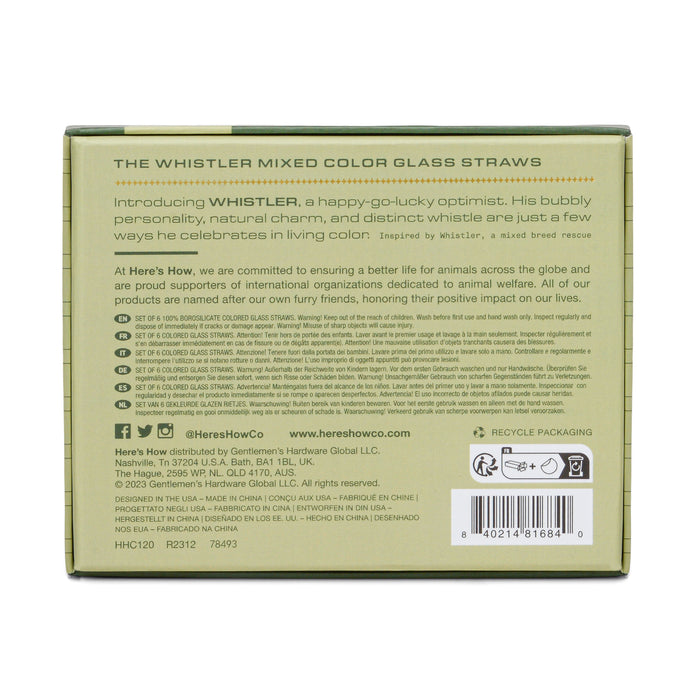 Cannucce di Vetro Colorate Whistler - Set da 6