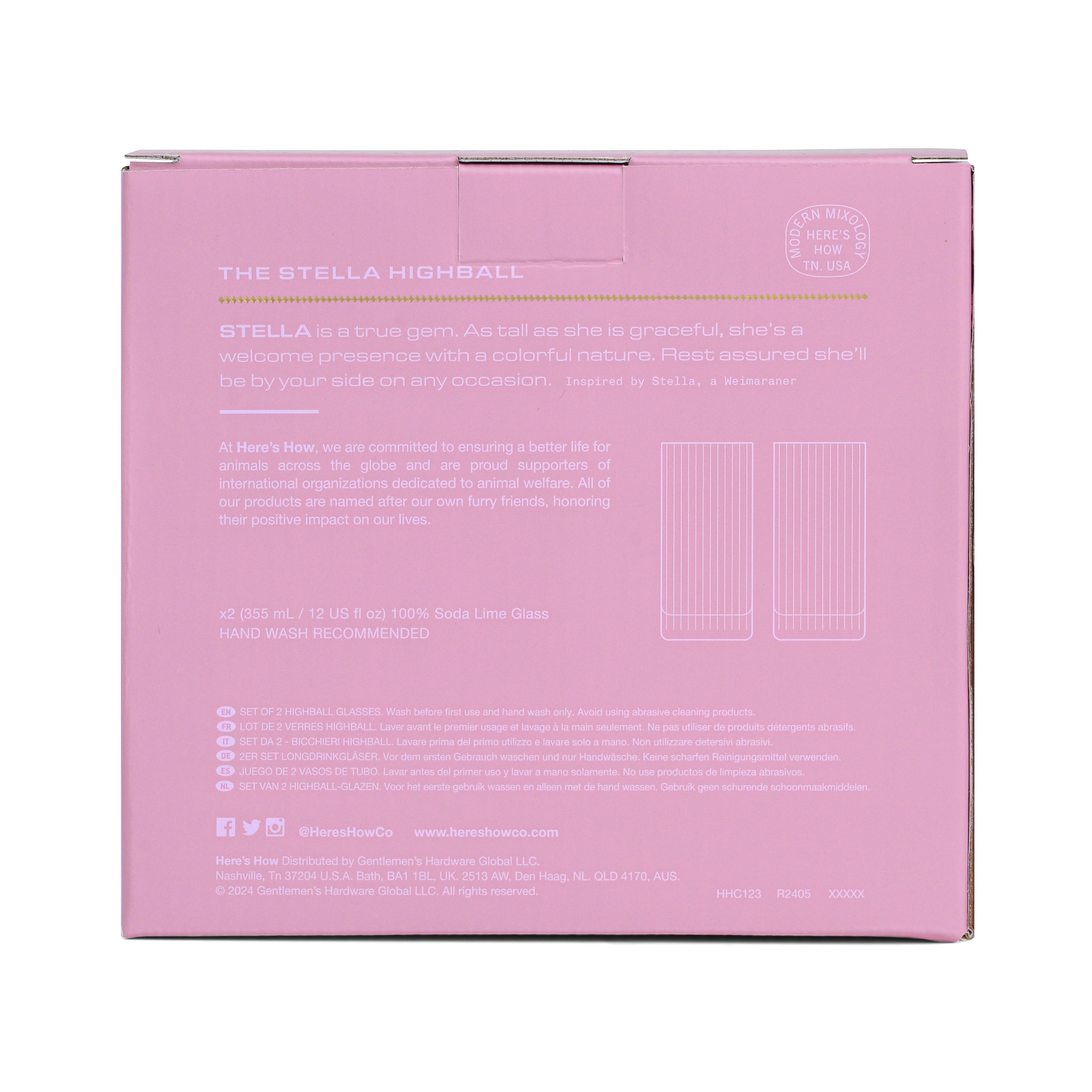 Bicchieri Highball in Vetro The Stella - Set da 2 - Lilla