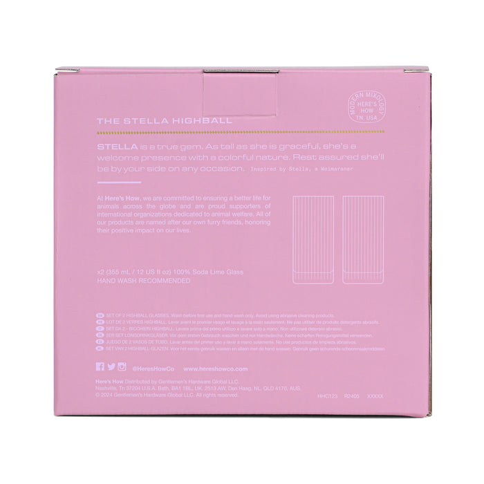 Bicchieri Highball in Vetro The Stella - Set da 2 - Lilla