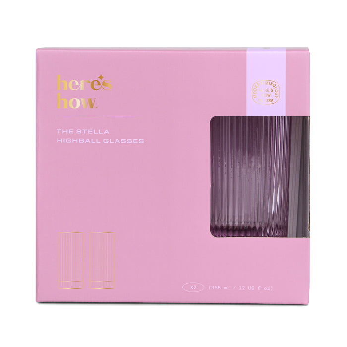 Bicchieri Highball in Vetro The Stella - Set da 2 - Lilla