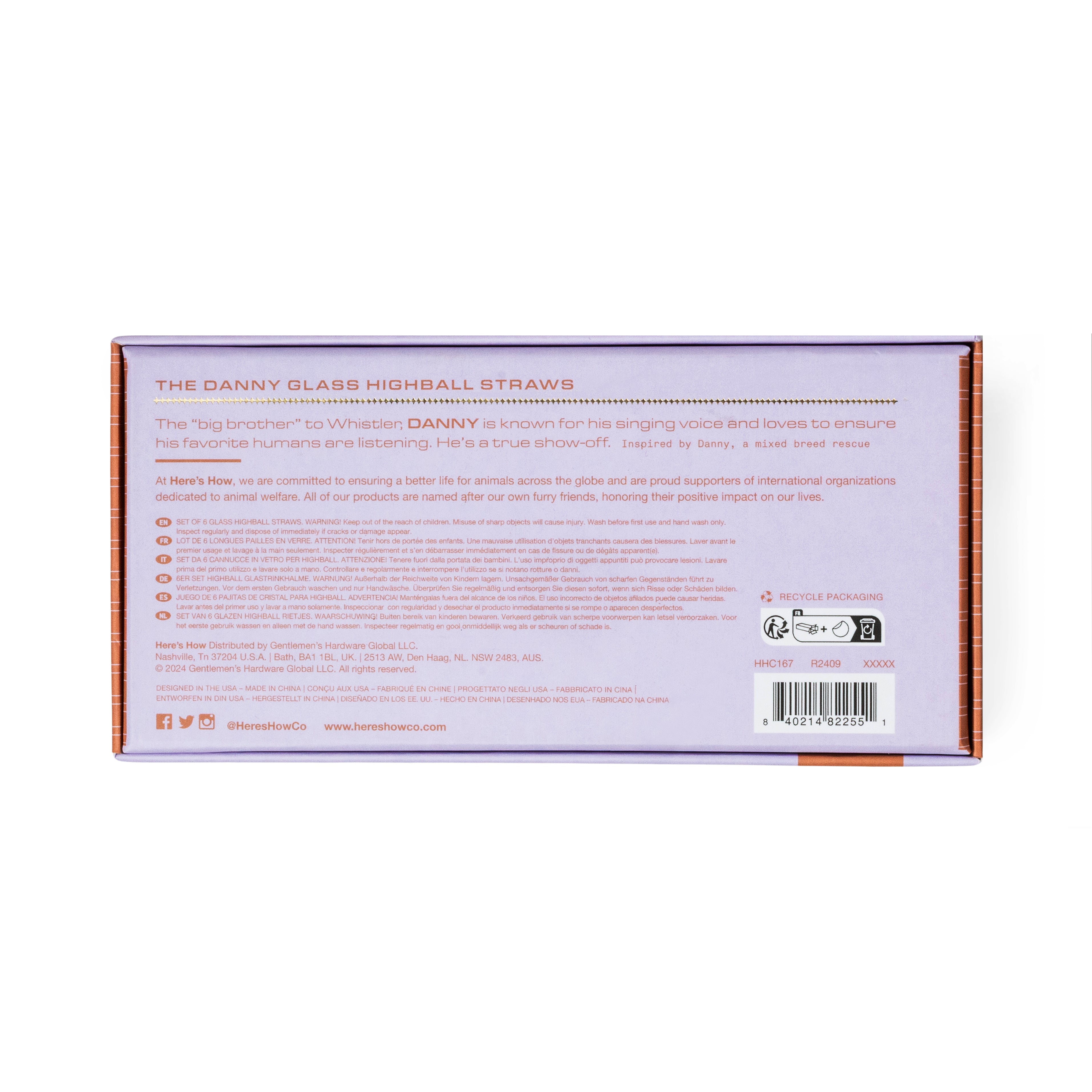 Cannucce in Vetro" Danny" Set da 6