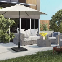 Base per Ombrellone di 19kg e 51x51x32 cm in Resina e Acciaio per Pali Ø32mm, Ø38mm e Ø48mm, Nero