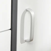 Scarpiera Salvaspazio per 8 Paia di Scarpe con 2 Ante e Armadietto, 80x25.5x112.5cm, Grigio e Bianco