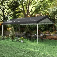Gazebo Pieghevole Pop Up 6x3 m, UPF50+ con Altezza Regolabile e Borsa di Trasporto, Grigio Scuro