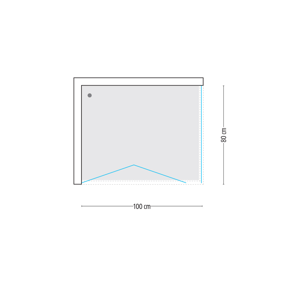 Cabina doccia 2 lati con porta a soffietto cristallo serigrafato 100x80 cm