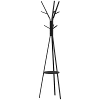 Appendiabiti da Terra Verticale Moderno per Ingresso, 45x45x180cm, Nero