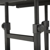 Tavolino da Salotto Tavolino a Rotelle Tavolino da Letto per Computer Portatile Altezza Regolabile - 2 Mensole integrate - telaio metallico Nero