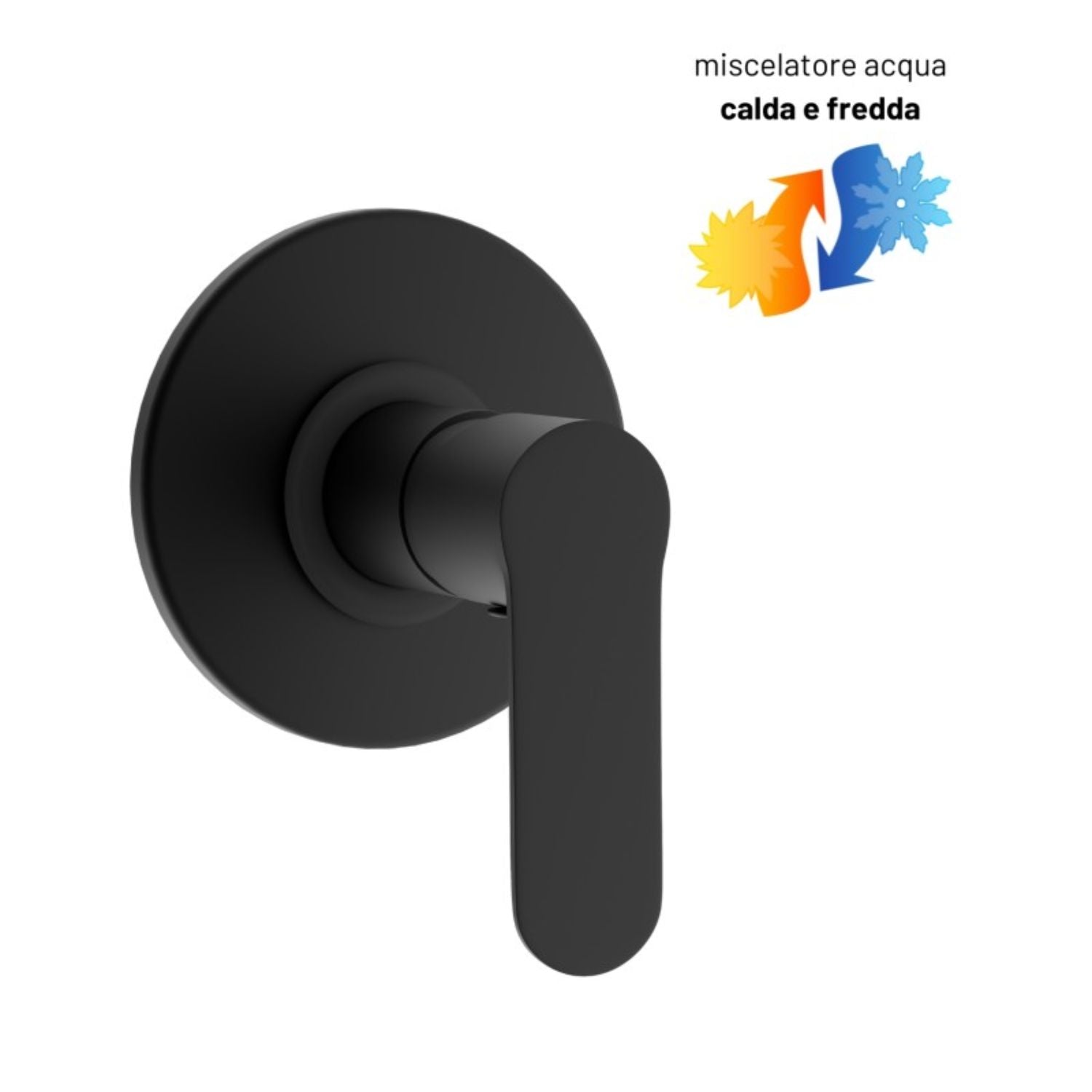 Miscelatore doccia da parete oceania ad incasso ottone colore nero opaco bagno *** confezione 1