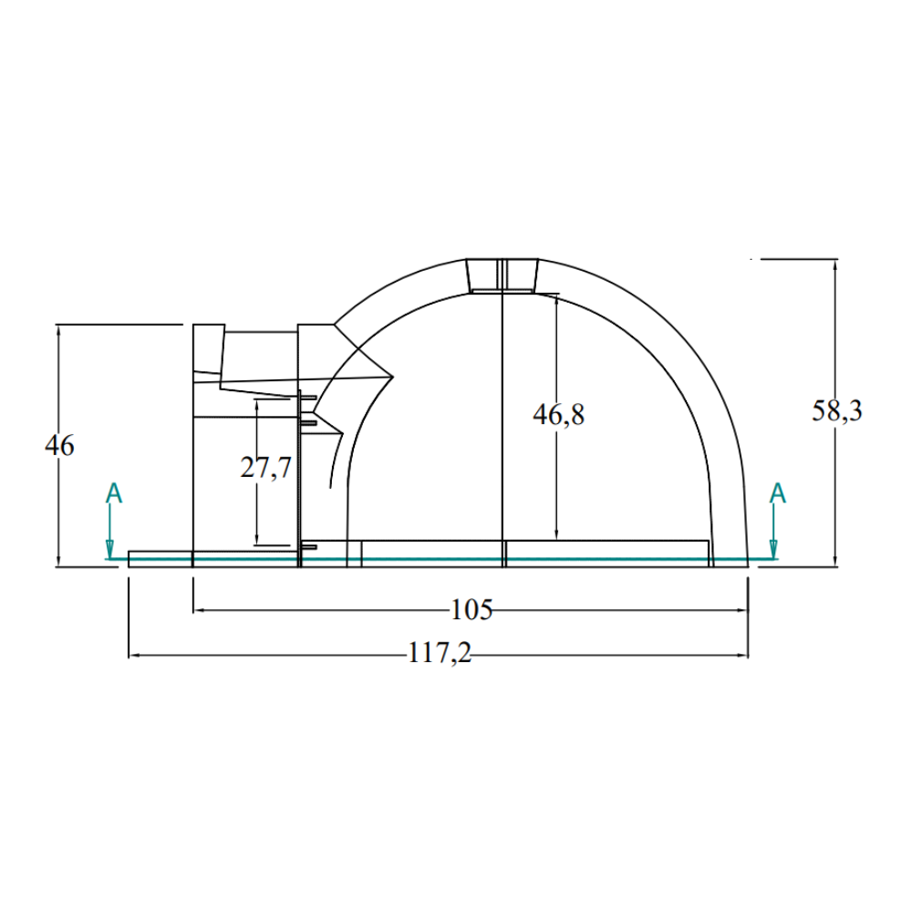 Forno legna tradizionale cottura diretta per pizze gusto 80 capienza 2/3 pizze