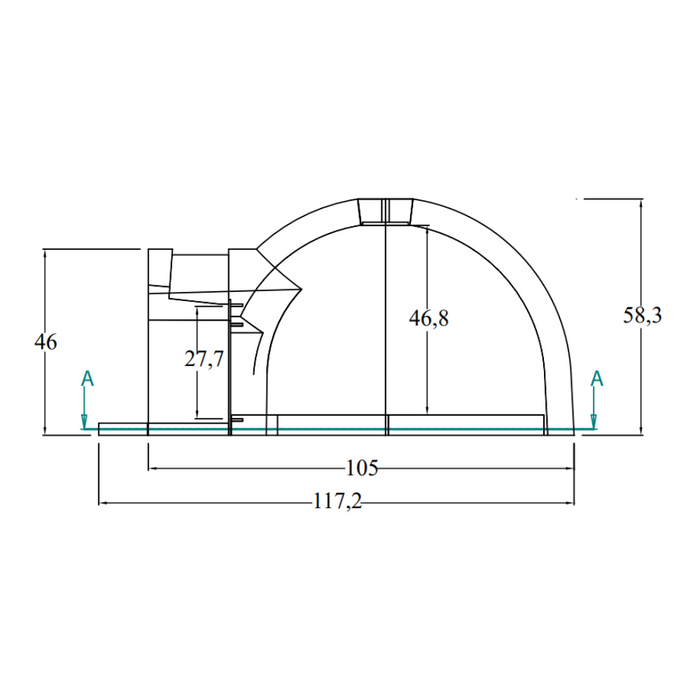 Forno legna tradizionale cottura diretta per pizze gusto 80 capienza 2/3 pizze